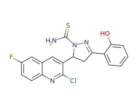 5-(2-chloro-6-fluoroquinolin-3-yl)-3-(2-hydroxyphenyl)-4,5-dihydro-1H-pyrazole-1-carbothioamide