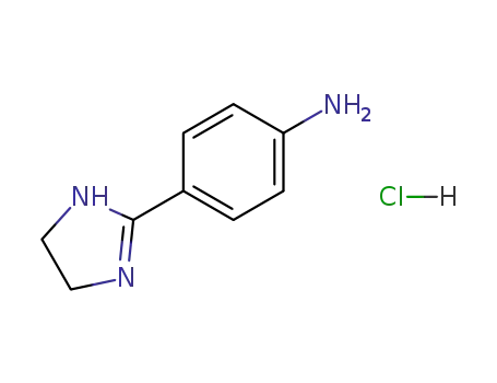 Molecular Structure of 61033-86-1 (Benzenamine, 4-(4,5-dihydro-1H-imidazol-2-yl)-, monohydrochloride)