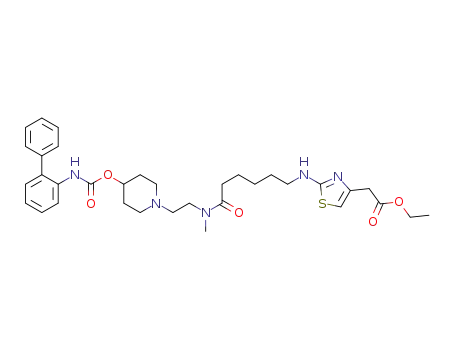 ethyl [2-({6-[(2-{4-[(biphenyl-2-ylcarbamoyl)oxy]piperidin-1-yl}ethyl)(methyl)amino]-6-oxohexyl}amino)-1,3-thiazole-4-yl]acetate