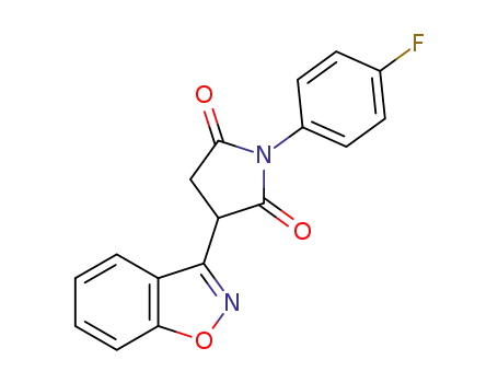 Molecular Structure of 1621019-19-9 (3-(benzo[d]isoxazol-3-yl)-1-(4-fluorophenyl)pyrrolidine-2,5-dione)