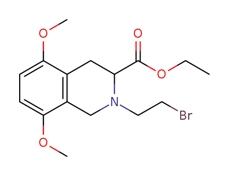 Molecular Structure of 1609636-60-3 (ethyl 2-(2-bromoethyl)-5,8-dimethoxy-1,2,3,4-tetrahydroisoquinoline-3-carboxylate)