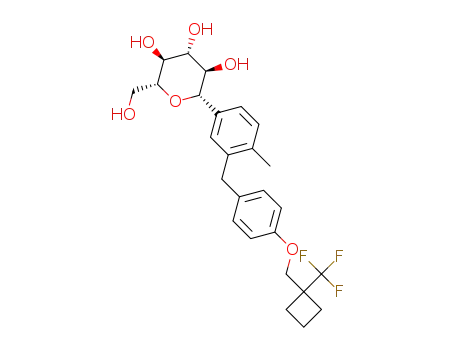 (2R,3S,4R,5R,6S)-2-(hydroxymethyl)-6-(4-methyl-3-(4-((1-(trifluoromethyl)cyclobutyl)methoxy)benzyl)phenyl)tetrahydro-2H-pyran-3,4,5-triol