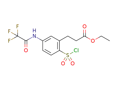 ethyl 3-(2-(chlorosulfonyl)-5-(2,2,2-trifluoroacetamido)phenyl)propanoate