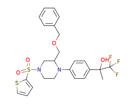 2-(4-(2-((benzyloxy)methyl)-4-(2-thiophenylsulfonyl)-1-piperazinyl)phenyl)-1,1,1-trifluoro-2-propanol