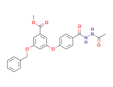 Molecular Structure of 1259614-21-5 (methyl 3-(4-(2-acetylhydrazinecarbonyl)phenoxy)-5-(benzyloxy)benzoate)