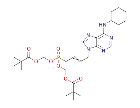 N<SUP>9</SUP>-(4'-bis(POM)-phosphinylbut-2'-enyl)-6-cyclohexylaminopurine