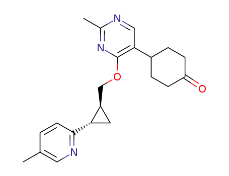 4-(2-methyl-4-(((1S,2S)-2-(5-methylpyridin-2-yl)cyclopropyl)methoxy)pyrimidin-5-yl)cyclohexanone