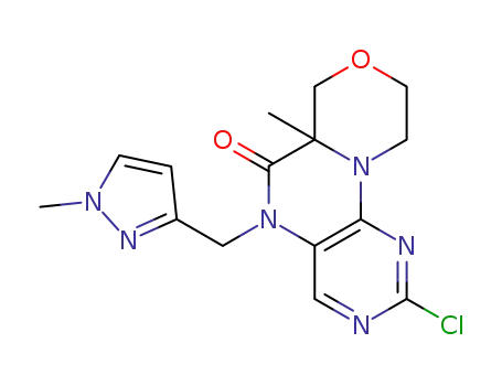 2-chloro-6a-methyl-5-((1-methyl-1H-pyrazol-3-yl)methyl)-6a,7,9,10-tetrahydro-[1,4]oxazino[3,4-h]pteridin-6(5H)-one