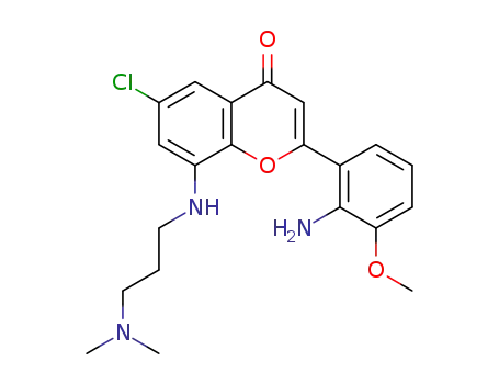 2-(2-amino-3-methoxyphenyl)-6-chloro-8-((3-(dimethylamino)propyl)amino)-4H-chromen-4-one