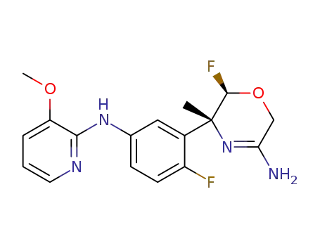 (5R,6R)-6-fluoro-5-{2-fluoro-5-[(3-methoxypyridin-2-yl)amino]phenyl}-5-methyl-5,6-dihydro-2H-1,4-oxazin-3-amine