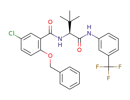 Molecular Structure of 1469996-69-7 (2-(benzyloxy)-5-chloro-N-[(2S)-3,3-dimethyl-1-oxo-1-[[3-(trifluoromethyl)phenyl]amino]butan-2-yl]benzamide)