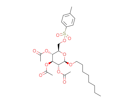Molecular Structure of 1435740-69-4 (octyl 2,3,4-tri-O-acetyl-6-O-tosyl-β-D-glucopyranoside)