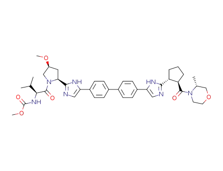 methyl ((S)-1-((2S,4S)-4-methoxy-2-(5-(4-(2-((1R,2R)-2-((R)-3-methylmorpholine-4-carbonyl)cyclopentyl)-1H-imidazol-5-yl)-[1,1'-biphenyl]-4-yl)-1H-imidazol-2-yl)pyrrolidin-1-yl)-3-methyl-1-oxobutan-2-yl)carbamate