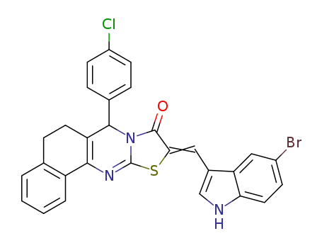 10-((5-bromo-1H-indol-3-yl)methylene)-7-(4-chlorophenyl)-7,10-dihydro-5H-benzo[h]thiazolo[2,3-b]quinazolin-9(6H)-one
