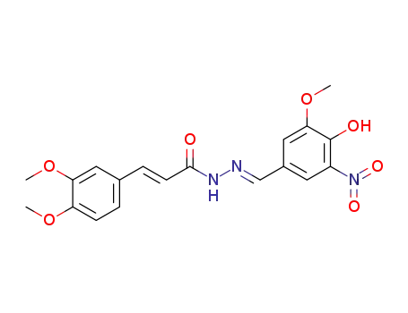 Molecular Structure of 1394115-34-4 ((2E)-3-(3,4-dimethoxyphenyl)-N'-[(1E)-(4-hydroxy-3-methoxy-5-nitrobenzylidene)]acrylohydrazide)
