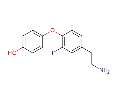 Molecular Structure of 3687-09-0 (Phenol, 4-[4-(2-aminoethyl)-2,6-diiodophenoxy]-)