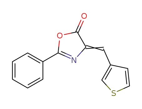 Molecular Structure of 89242-47-7 (5(4H)-Oxazolone, 2-phenyl-4-(3-thienylmethylene)-)