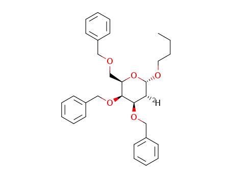 butyl-3,4,6-tri-O-benzyl-2-deoxy-2R-deuterium-α-D-lyxo-hexopyranoside