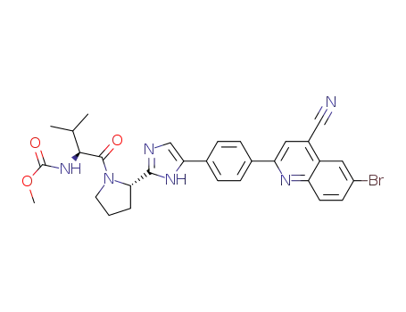 methyl {(2S)-1-[(2S)-2-{5-[4-(6-bromo-4-cyanoquinolin-2-yl)phenyl]-1H-imidazol-2-yl}pyrrolidin-1-yl]-3-methyl-1-oxobutan-2-yl}carbamate