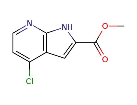Molecular Structure of 871583-23-2 (1H-Pyrrolo[2,3-b]pyridine-2-carboxylic acid, 4-chloro-, methyl ester)