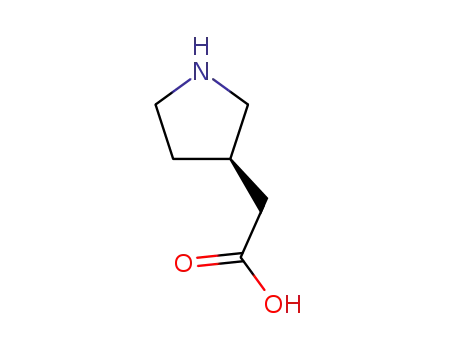 Molecular Structure of 122442-01-7 ((R)-3-PYRROLIDINEACETIC ACID HCL)