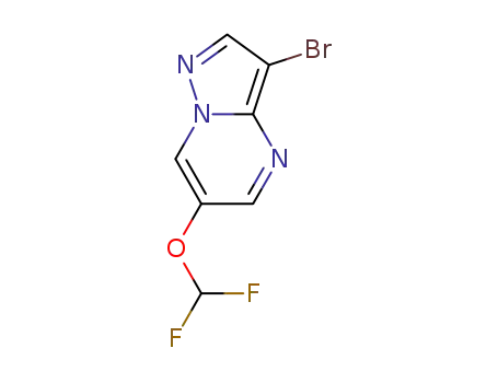Molecular Structure of 1314893-98-5 (3-bromo-6-(difluoromethoxy)pyrazolo[1,5-a]pyrimidine)