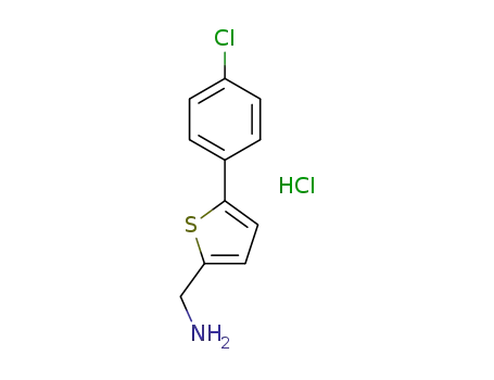 Molecular Structure of 1166853-02-6 ([5-(4-CHLOROPHENYL)-2-THIENYL]METHYLAMINE HYDROCHLORIDE)