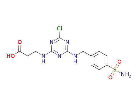 3-[4-chloro-6-(4-sulfamoylbenzylamino)-1,3,5-triazin-2-ylamino]propanoic acid
