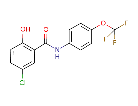 Molecular Structure of 634186-00-8 (Benzamide, 5-chloro-2-hydroxy-N-[4-(trifluoromethoxy)phenyl]-)
