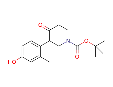 rac-tert-butyl 3-(4-hydroxy-2-methylphenyl)-4-oxo-1-piperidinecarboxylate