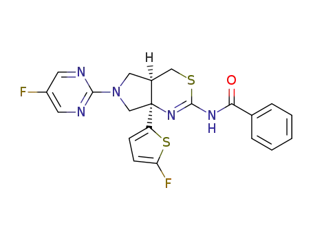 N-[(4aR,7aR)-6-(5-fluoropyrimidin-2-yl)-7a-(5-fluorothiophen-2-yl)-4,4a,5,6,7,7a-hexahydropyrrolo[3,4-d][1,3]thiazin-2-yl]benzamide