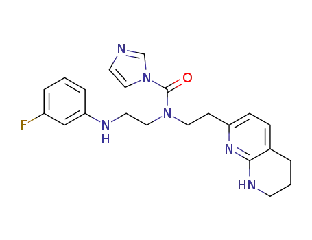 N-(2-(3-fluorophenylamino)ethyl)-N-(2-(5,6,7,8-tetrahydro-1,8-naphthyridin-2-yl)ethyl)-1H-imidazole-1-carboxamide