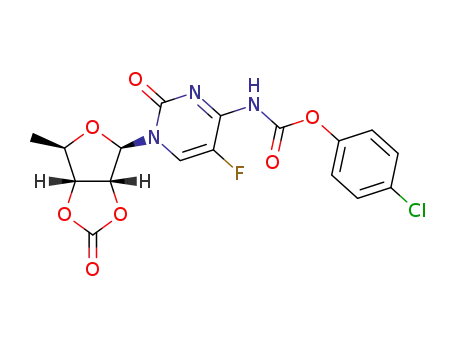 Molecular Structure of 1394845-09-0 (5'-deoxy-5-fluoro-N<sub>4</sub>-(4-chlorophenyloxycarbonyl)cytidine-2',3'-carbonate)