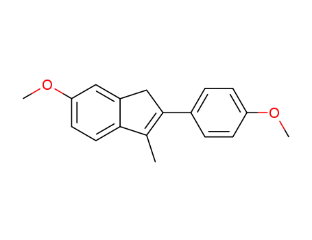 Molecular Structure of 62154-12-5 (1H-Indene, 6-methoxy-2-(4-methoxyphenyl)-3-methyl-)