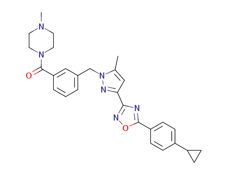 [3-({3-[5-(4-cyclopropylphenyl)-1,2,4-oxadiazol-3-yl]-5-methyl-1H-pyrazol-1-yl}methyl)phenyl]-(4-methylpiperazin-1-yl)methanone