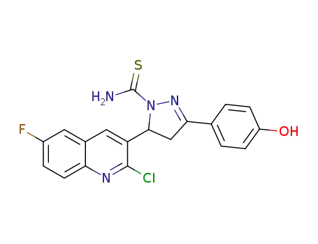 5-(2-chloro-6-fluoroquinolin-3-yl)-3-(4-hydroxyphenyl)-4,5-dihydro-1H-pyrazole-1-carbothioamide