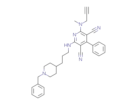 2-((3-(1-benzylpiperidin-4-yl)propyl)amino)-6-(methyl(prop-2-yn-1-yl)amino)-4-phenylpyridine-3,5-dicarbonitrile