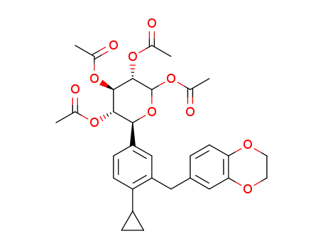 acetic acid (3S,4R,5S,6S)-3,4,5-triacetoxy-6-[4-cyclopropyl-3-(2,3-dihydro-benzo[1,4]dioxin-6-ylmethyl)phenyl]tetrahydro-pyran-2-yl ester
