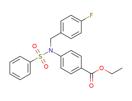 Molecular Structure of 1255716-70-1 (4-[benzenesulfonyl-(4-fluoro-benzyl)-amino]-benzoic acid ethyl ester)