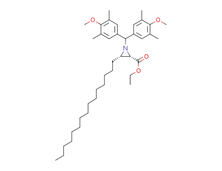 Molecular Structure of 1606993-91-2 (ethyl (2S,3S)-1-(bis(4-methoxy-3,5-dimethylphenyl)methyl)-3-pentadecylaziridine-2-carboxylate)