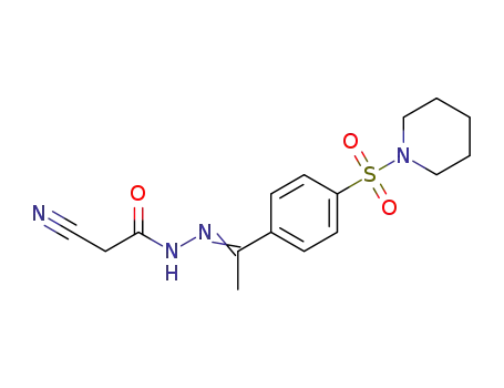 2-cyano-N'-(1-(4-(piperidine-1-ylsulfonyl)phenyl)ethylidene)acetohydrazide