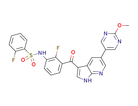 2-fluoro-N-{2-fluoro-3-[5-(2-methoxy-pyrimidin-5-yl)-1H-pyrrolo[2,3-b]pyridine-3-carbonyl]-phenyl}-benzenesulfonamide