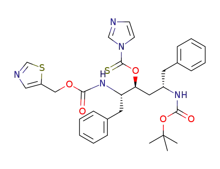 3(S)-imidazolecarbothioic acid 1,6-diphenyl-5(S)-tert-butoxycarbonylamino-2(S)-(5-thiazolemethoxycarbonylamino)hexane, ester