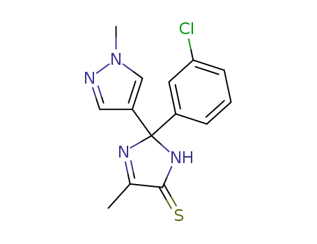 2-(3-chlorophenyl)-4-methyl-2-(1-methyl-1H-pyrazol-4-yl)-1H-imidazole-5(2H)-thione