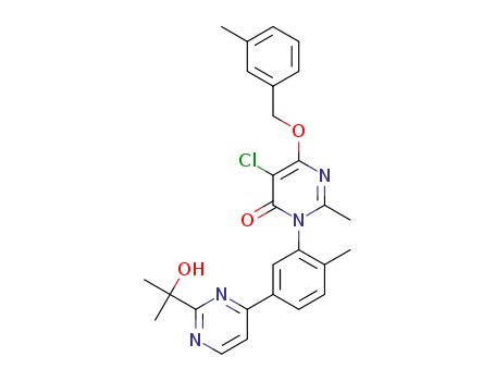 5-chloro-3-(5-(2-(2-hydroxypropan-2-yl)pyrimidin-4-yl)-2-methylphenyl)-2-methyl-6-((3-methylbenzyl)oxy)pyrimidin-4(3H)-one