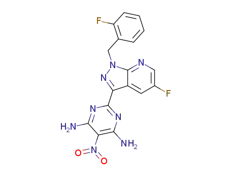 2-[5-fluoro-1-(2-fluorobenzyl)-1H-pyrazolo[3,4-b]pyridin-3-yl]-5-nitropyrimidine-4,6-diamine