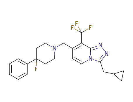 Molecular Structure of 1254979-91-3 (8-(trifluoromethyl)-3-(cyclopropylmethyl)-7-[(4-phenyl-4-fluoro-1-piperidinyl)methyl]-[1,2,4]triazolo[4,3-a]pyridine)