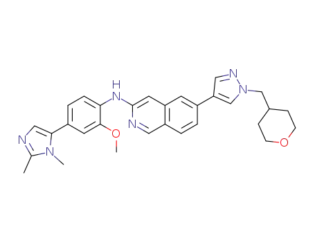 N-(4-(1,2-dimethyl-1H-imidazol-5-yl)-2-methoxyphenyl)-6-(1-((tetrahydro-2H-pyran-4-yl)methyl)-1H-pyrazol-4-yl)isoquinolin-3-amine