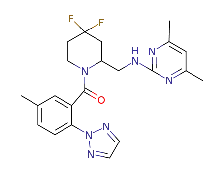 (2-(((4,6-dimethylpyrimidin-2-yI)amino)methyl)-4,4-difluoropiperidin-1-yl)(5-methyl-2-(2H-1 ,2,3-triazol-2-yl)phenyl)methanone