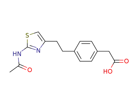 Molecular Structure of 874899-97-5 ({4-[2-(2-acetamido-1,3-thiazol-4-yl)ethyl]phenyl}acetic acid)